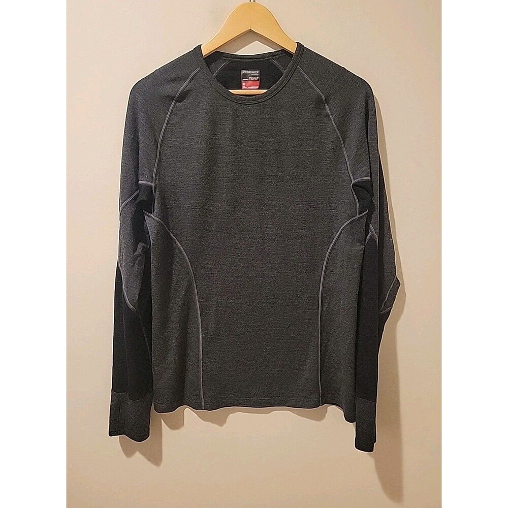 Icebreaker Bodyfit Zone Men's Merino Wool Long Sleeve Base Layer Top Pullover M